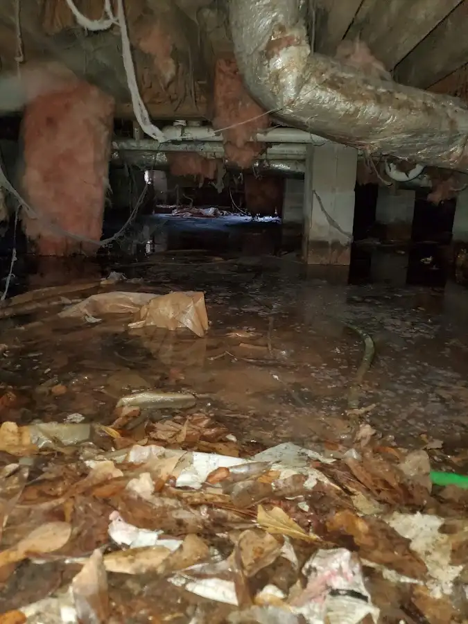 Crawl space flood assessment for Commercial Water Damage Restoration in Heath